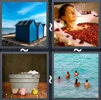 4 Pics 1 Word Bathe