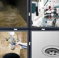 4 Pics 1 Word Drain