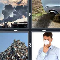 4 Pics 1 Word Pollute