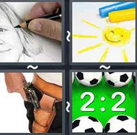 4 pics 1 word 5 letters drawing on arm